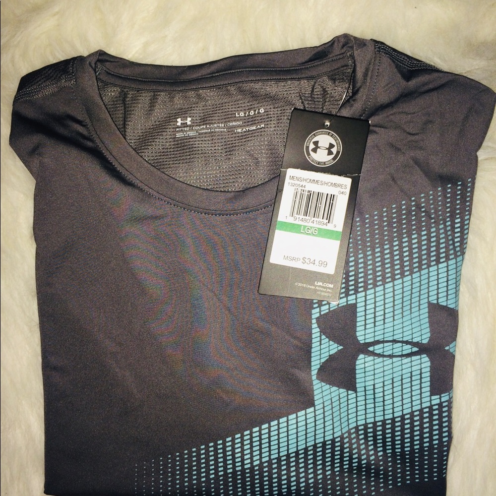 Under Armour Silver Shimmer Short Sleeve Men’s LG - Picture 8 of 8